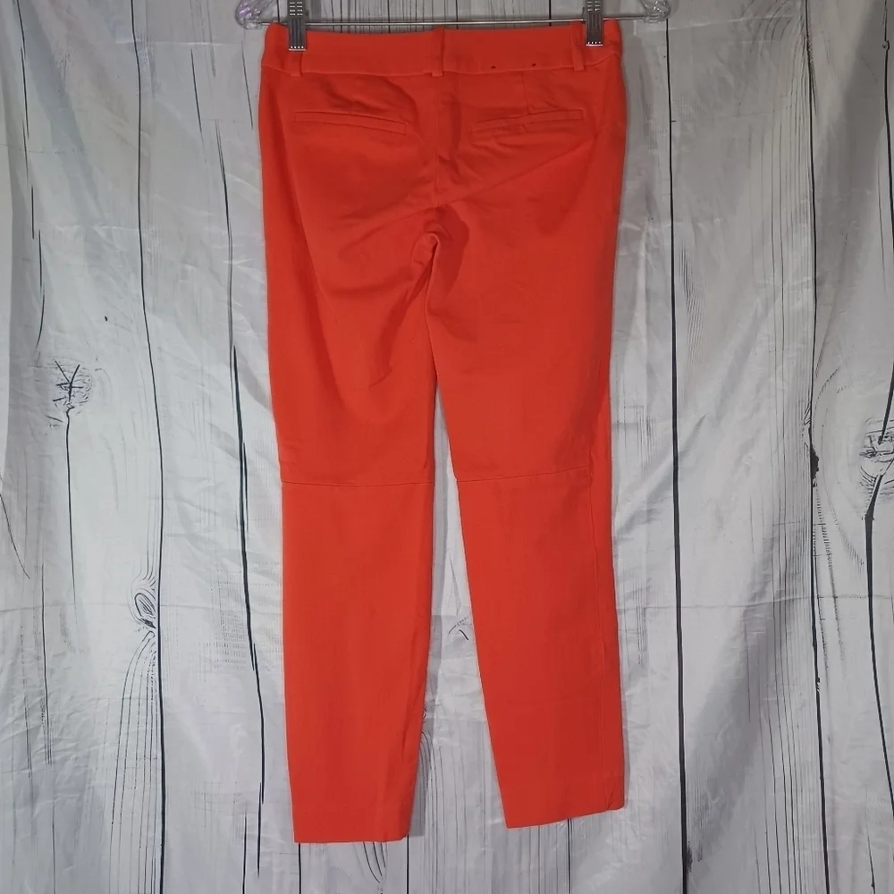 J. Crew Coral Red City Fit Stretch Ankle Cropped Classic Preppy Pants